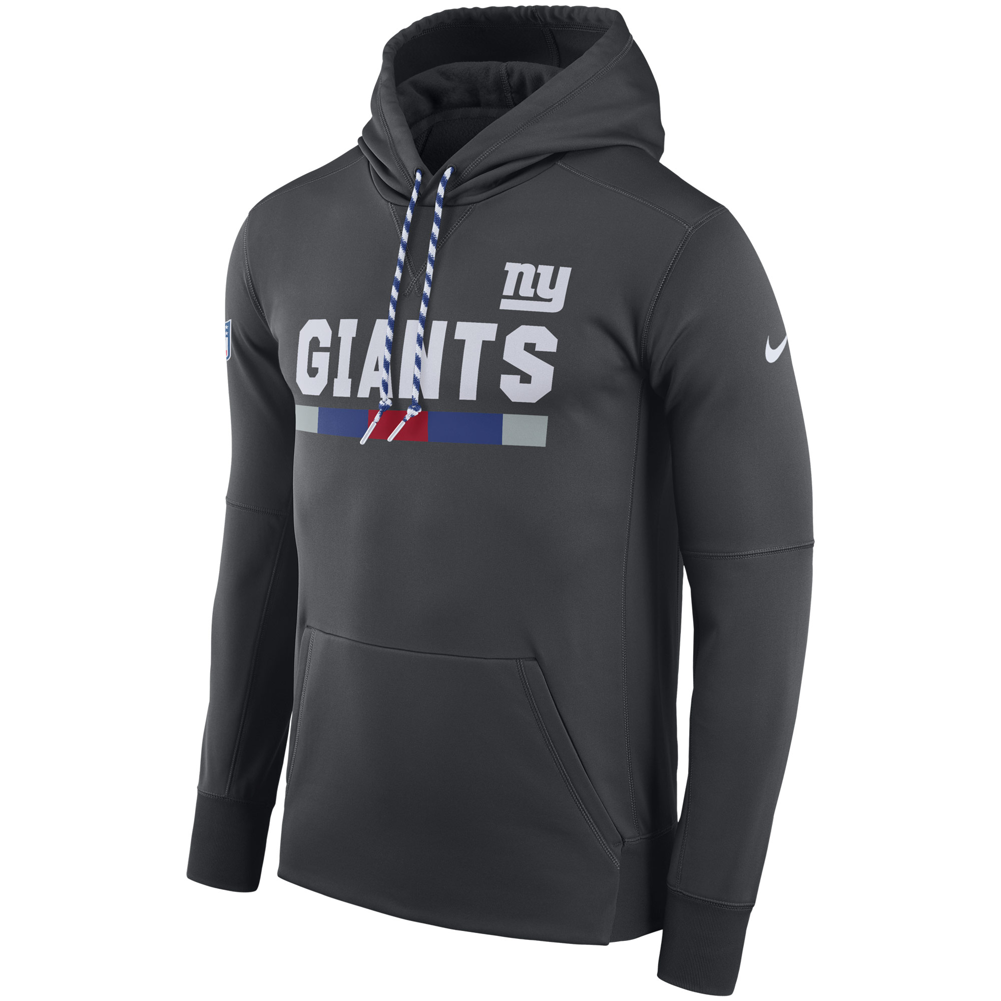 NFL Men New York Giants Nike Charcoal Sideline ThermaFit Performance PO Hoodie->new york giants->NFL Jersey